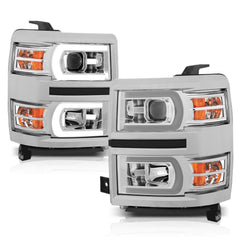 Anzo 111413 U-Bar Amber Projector Headlights With White Lens