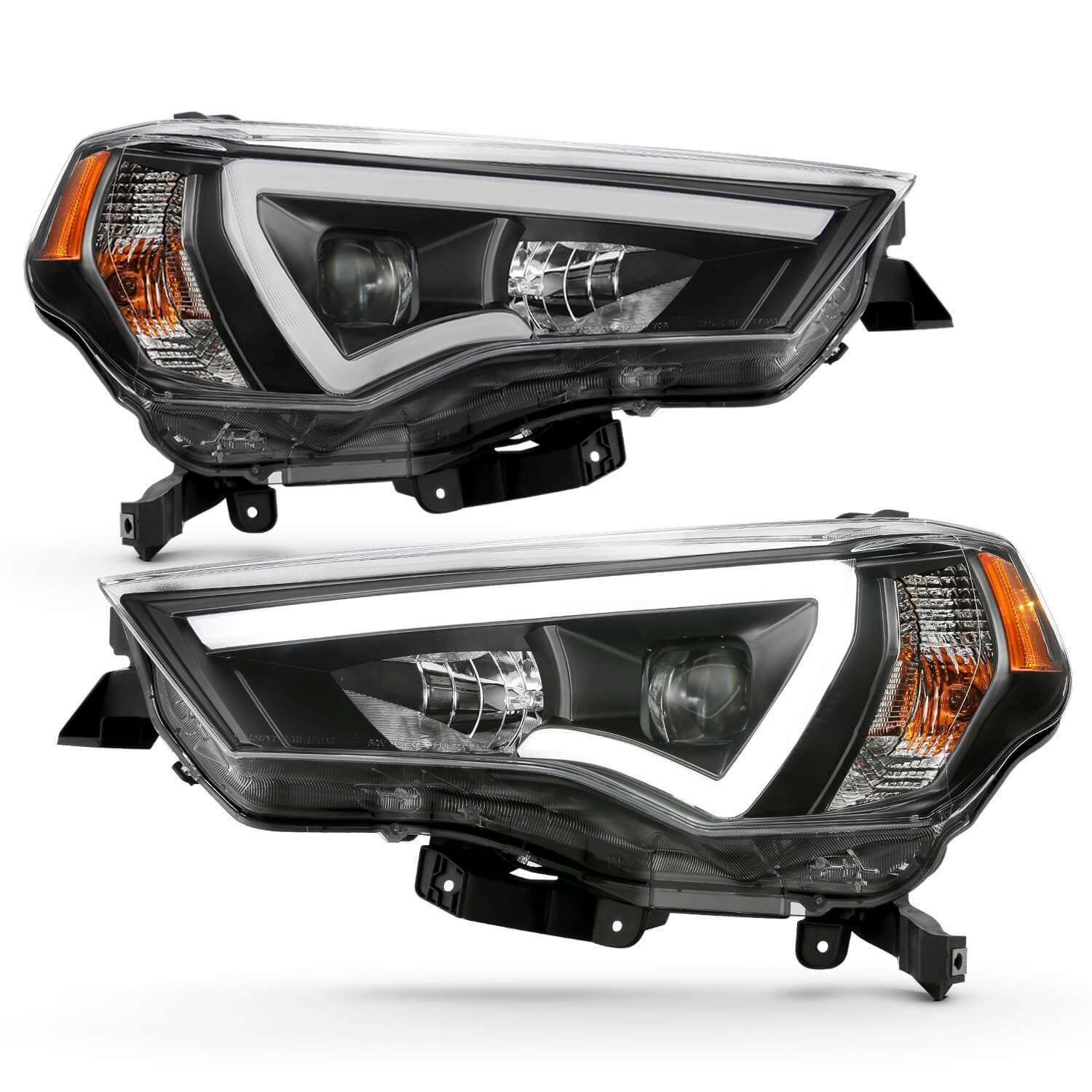 Anzo 111416 DRL Amber Projector Headlights With White Lens
