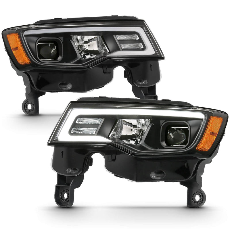 Anzo 111418 U-Bar Amber Projector Headlights With White Lens