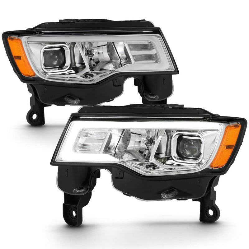 Anzo 111419 U-Bar Amber Projector Headlights With White Lens