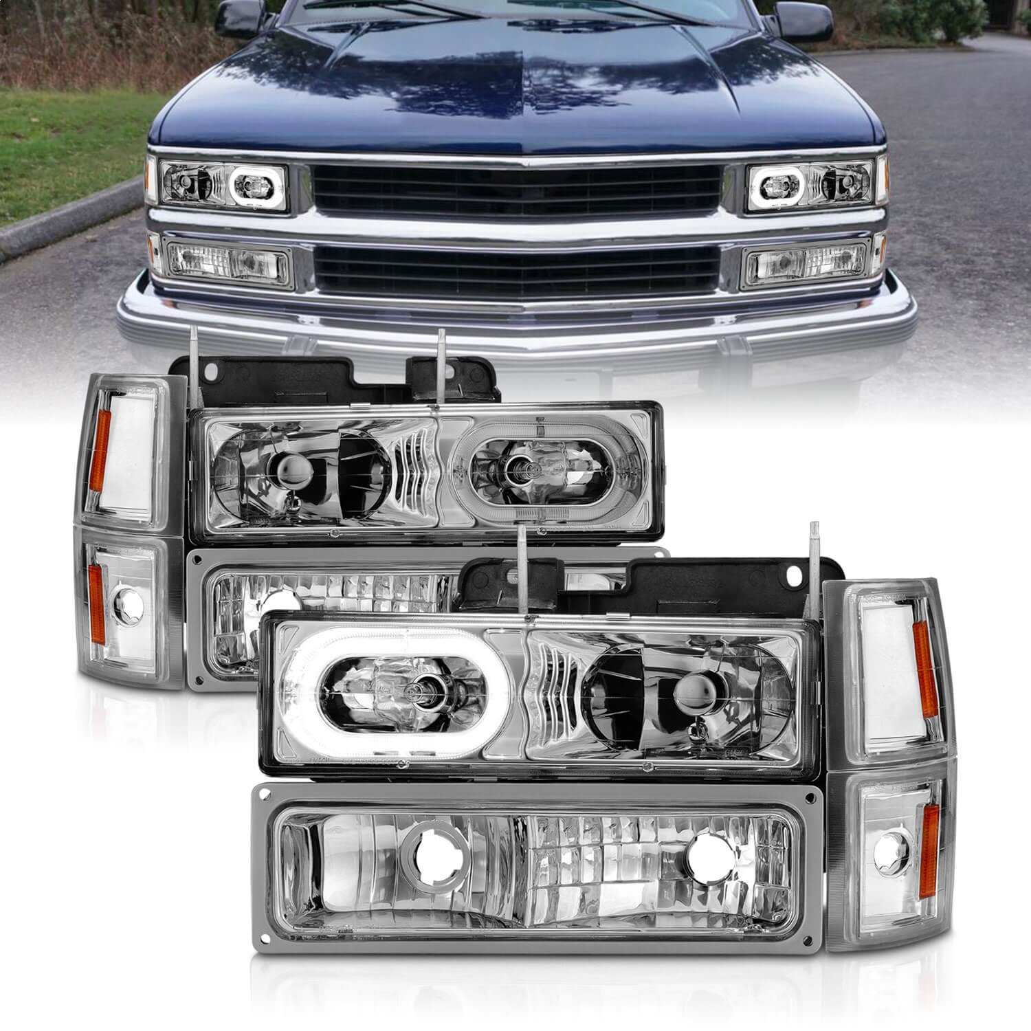 Anzo 111508 Crystal Headlights With Halo