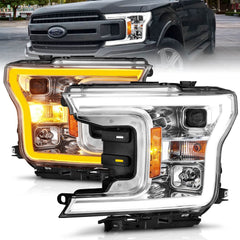 Anzo 111510 Amber Projector Headlights Plank Style Switchback With Clear Lens