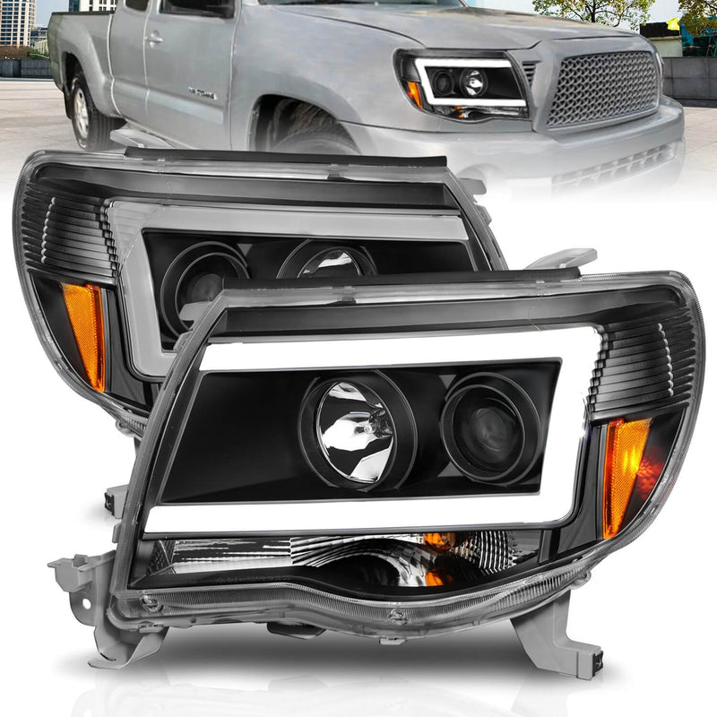 Anzo 111517 Amber Projector Headlights Plank Style Switchback With Clear Lens