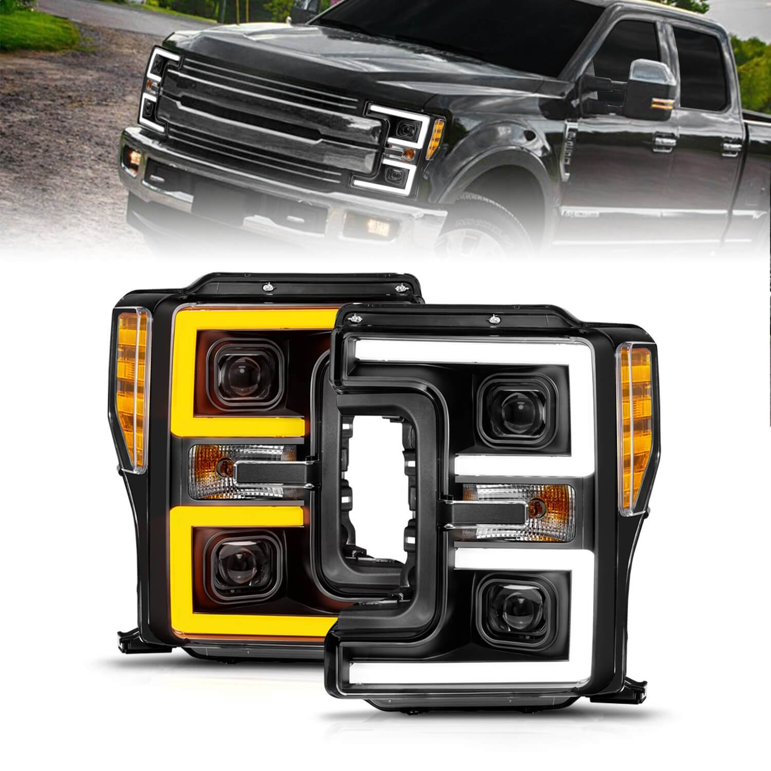 Anzo 111577 LED Projector Headlights With Clear Lens
