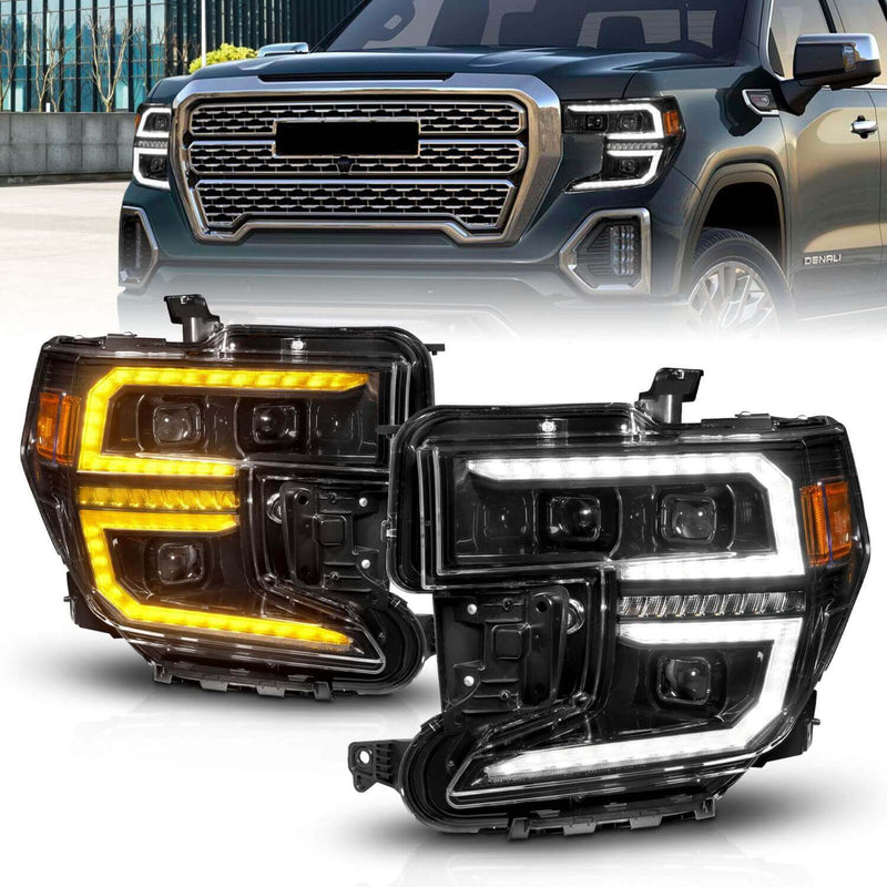 Anzo 111600 Plank Style White-Amber Projector Headlight With Clear Lens