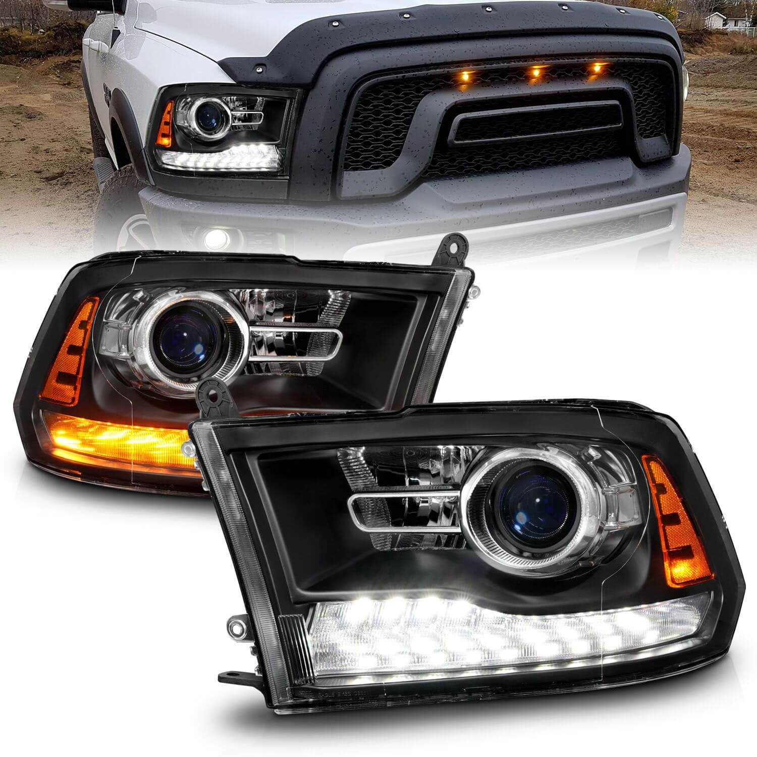 Anzo 111609 Projector Headlights With Clear Lens