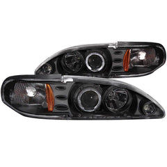 Anzo 121038 Headlights - Projector 1pc With LED Halo - Black