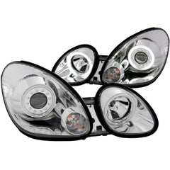 Anzo 121143 Headlights - Projector With Halo - Chrome Clear With Amber Reflectors