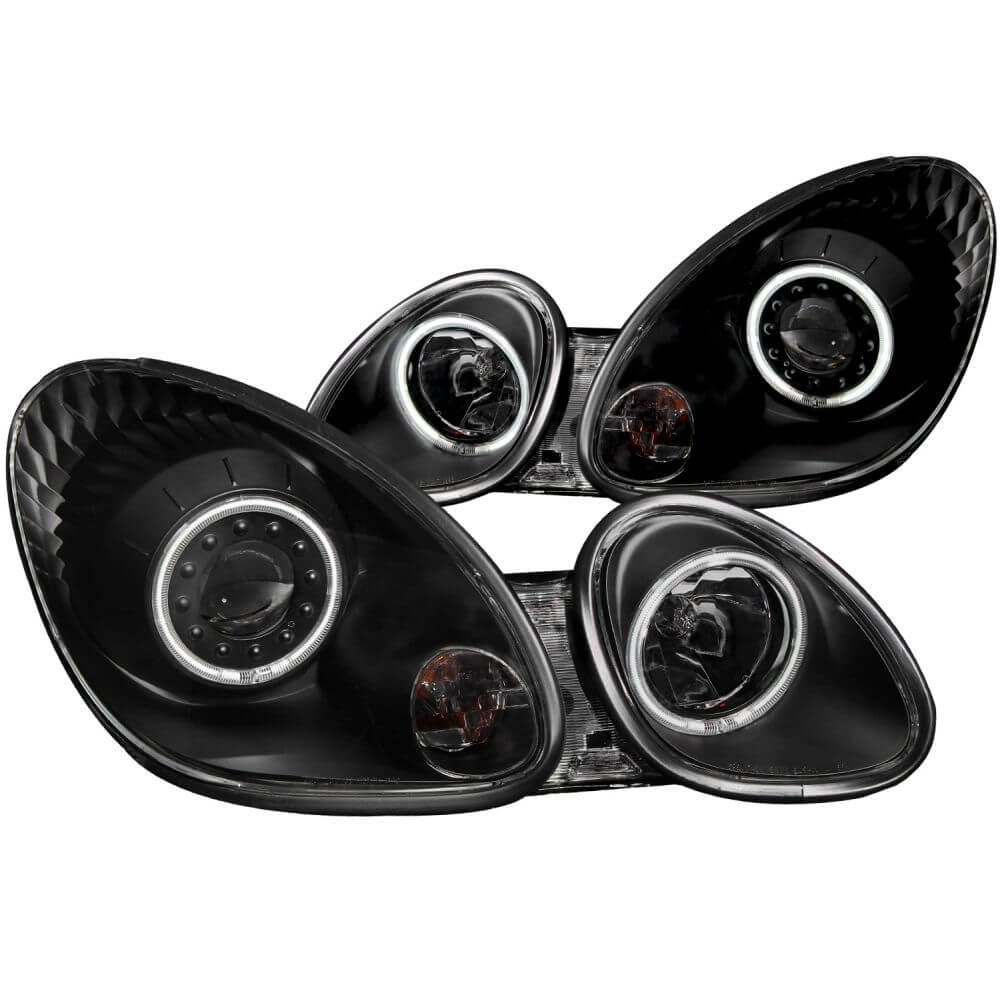 Anzo 121144 Headlights - Projector With Halo - Black Clear With Amber Reflectors