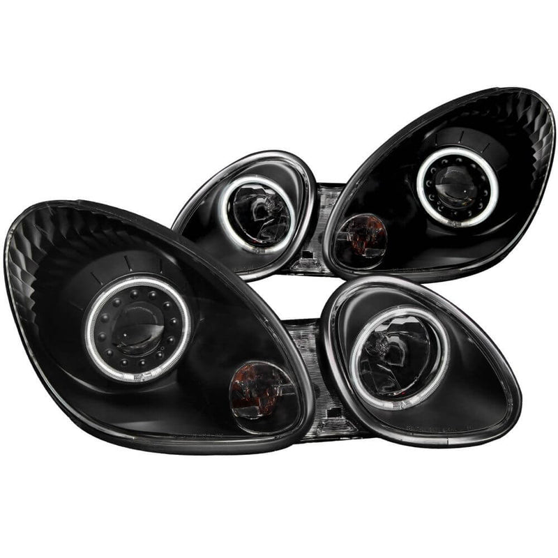 Anzo 121144 Headlights - Projector With Halo - Black Clear With Amber Reflectors