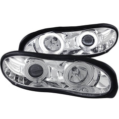 Anzo 121159 Headlights - Projector With Halo - Chrome Clear With Amber Reflectors