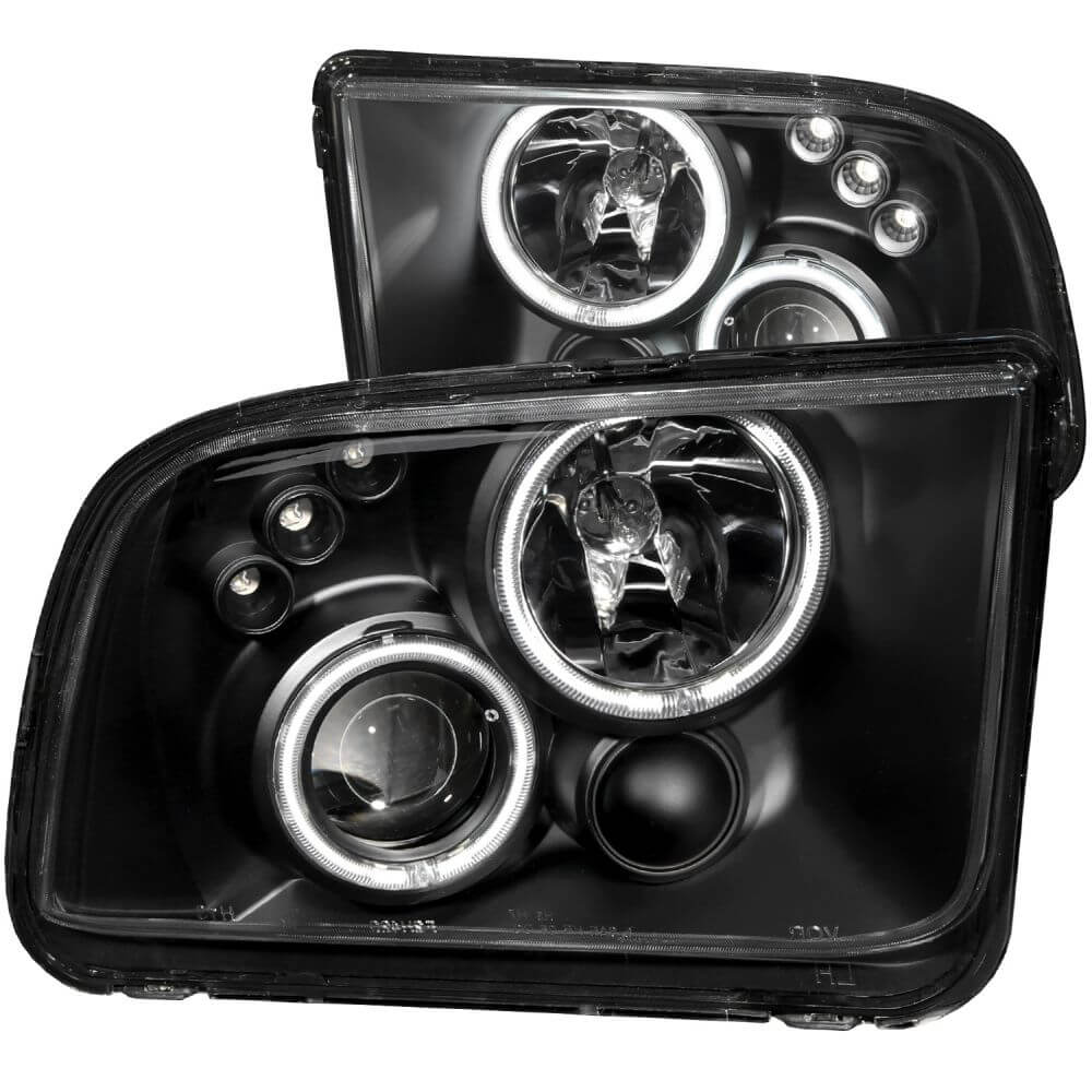 Anzo 121166 Headlights - Projector With Halo - Black Clear With Amber Reflectors