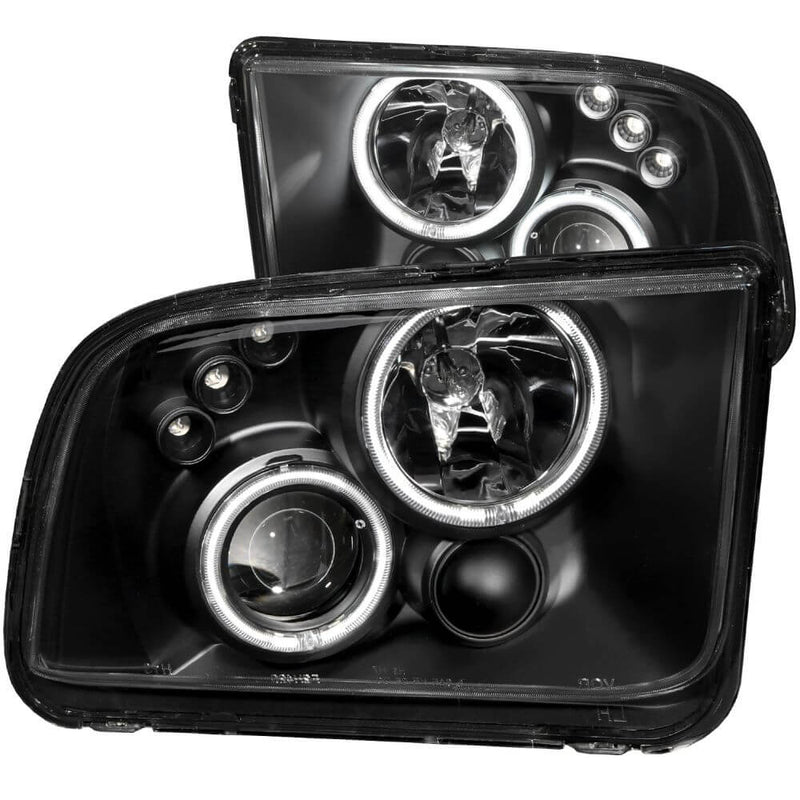 Anzo 121166 Headlights - Projector With Halo - Black Clear With Amber Reflectors