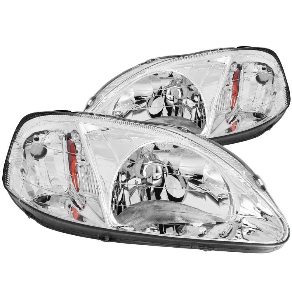 Anzo 121179 Headlights - Chrome With Amber Reflectors