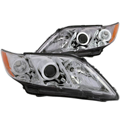 Anzo 121180 Headlights - Projector With Halo - Chrome Clear With Amber Reflectors
