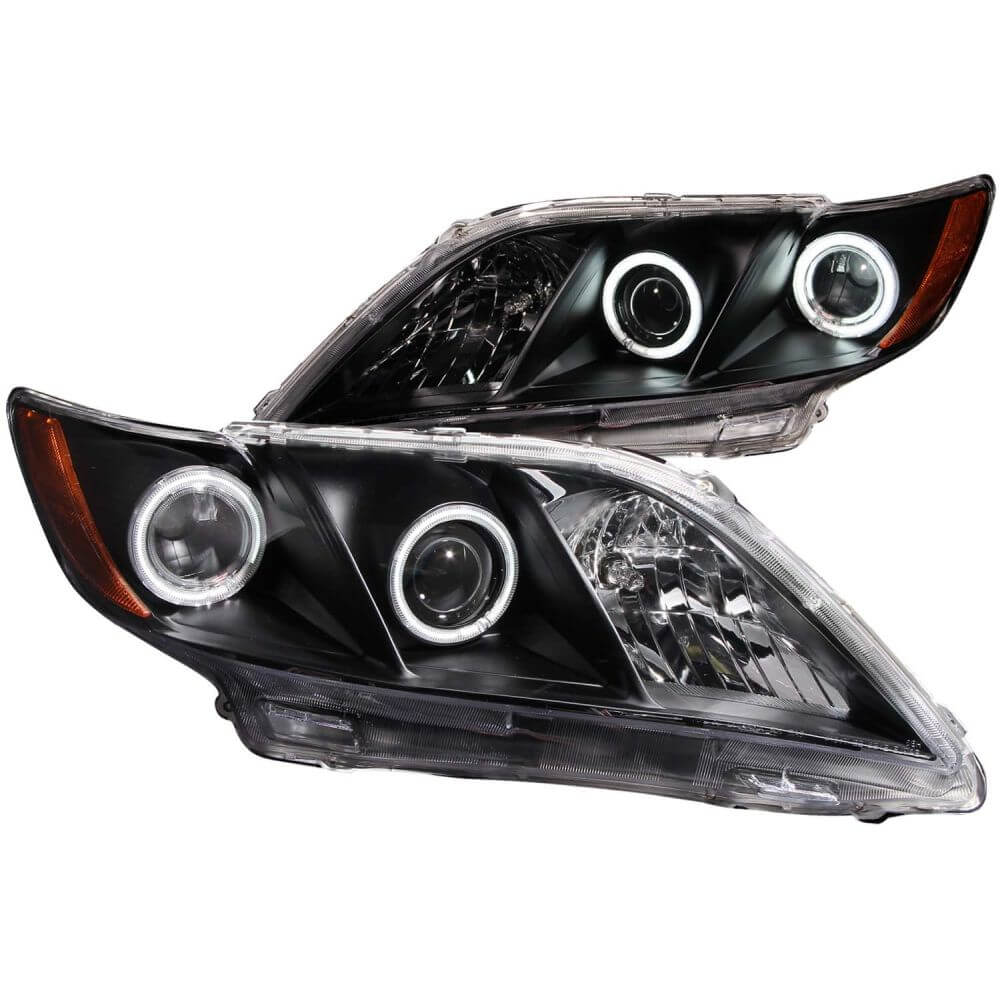 Anzo 121181 Headlights - Projector With Halo - Black Clear With Amber Reflectors