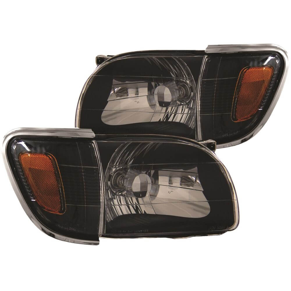 Anzo 121190 Headlights - Black With Amber Reflectors
