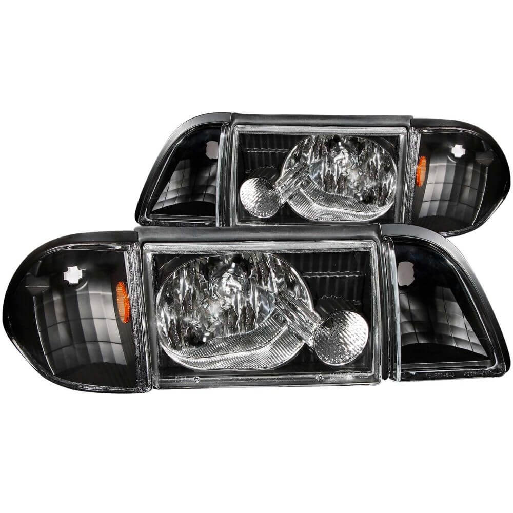 Anzo 121192 Headlights - Crystal w/Corner/Inner Corners - Black