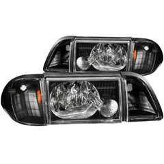 Anzo 121192 Headlights - Crystal w/Corner/Inner Corners - Black