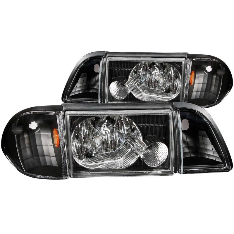 Anzo 121192 Headlights - Crystal w/Corner/Inner Corners - Black