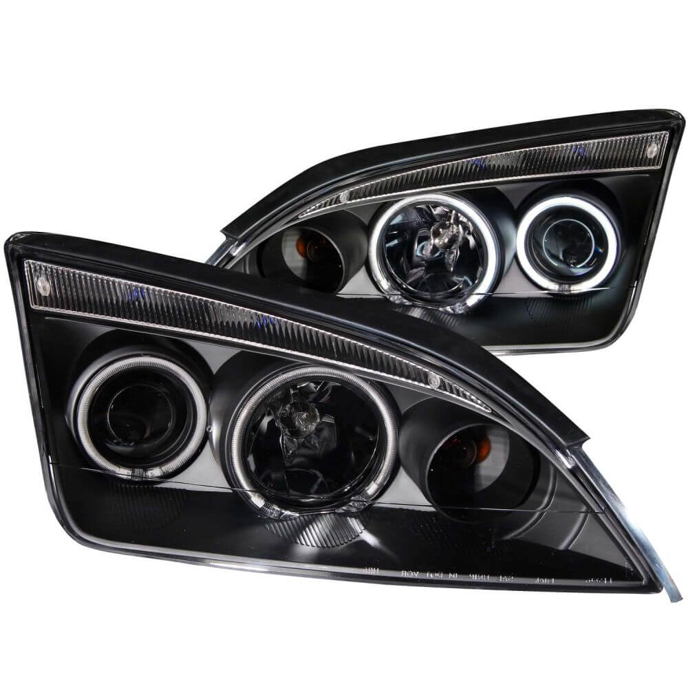 Anzo 121198 Headlights - Black Clear Projector With Halos