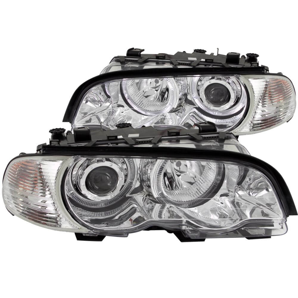 Anzo 121268 Headlights - Projector w/Halo - Chrome Clear w/Amber