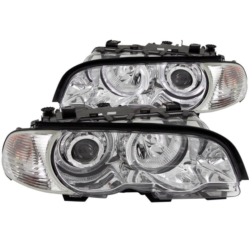 Anzo 121268 Headlights - Projector w/Halo - Chrome Clear w/Amber