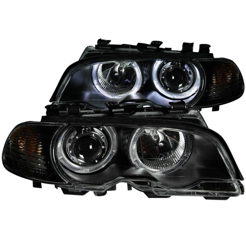 Anzo 121269 Headlights - Projector w/Halo - Black Clear w/Amber