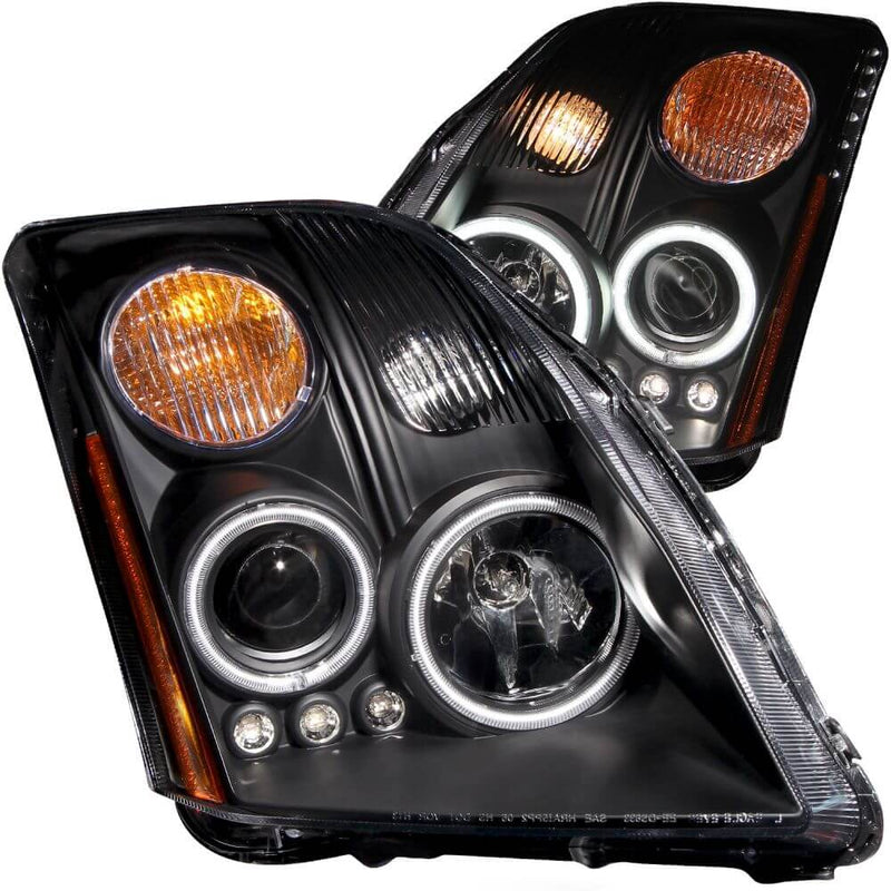 Anzo 121276 Headlights - Projector - Black Clear w/Amber Reflectors