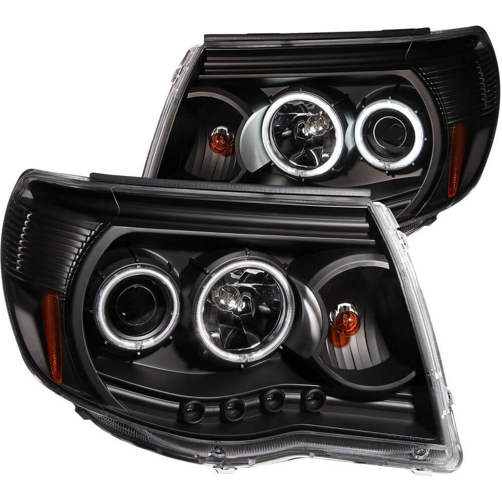 Anzo 121282 Headlights - Black Clear Projector With Halos
