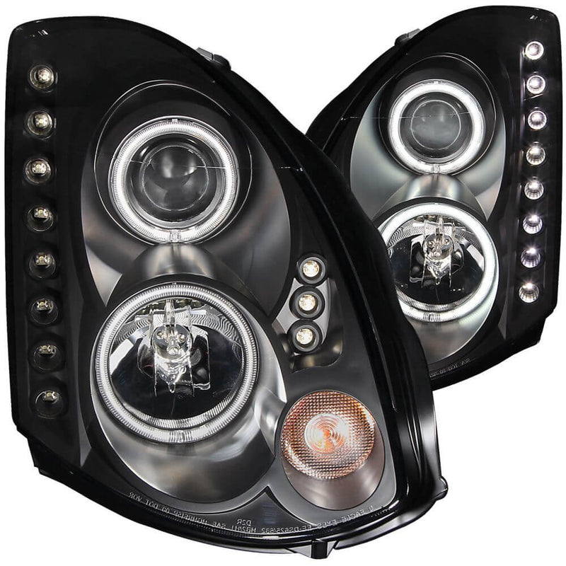 Anzo 121363 Headlights - Projector Halo - Black Clear w/CCFL (HID Compatible)