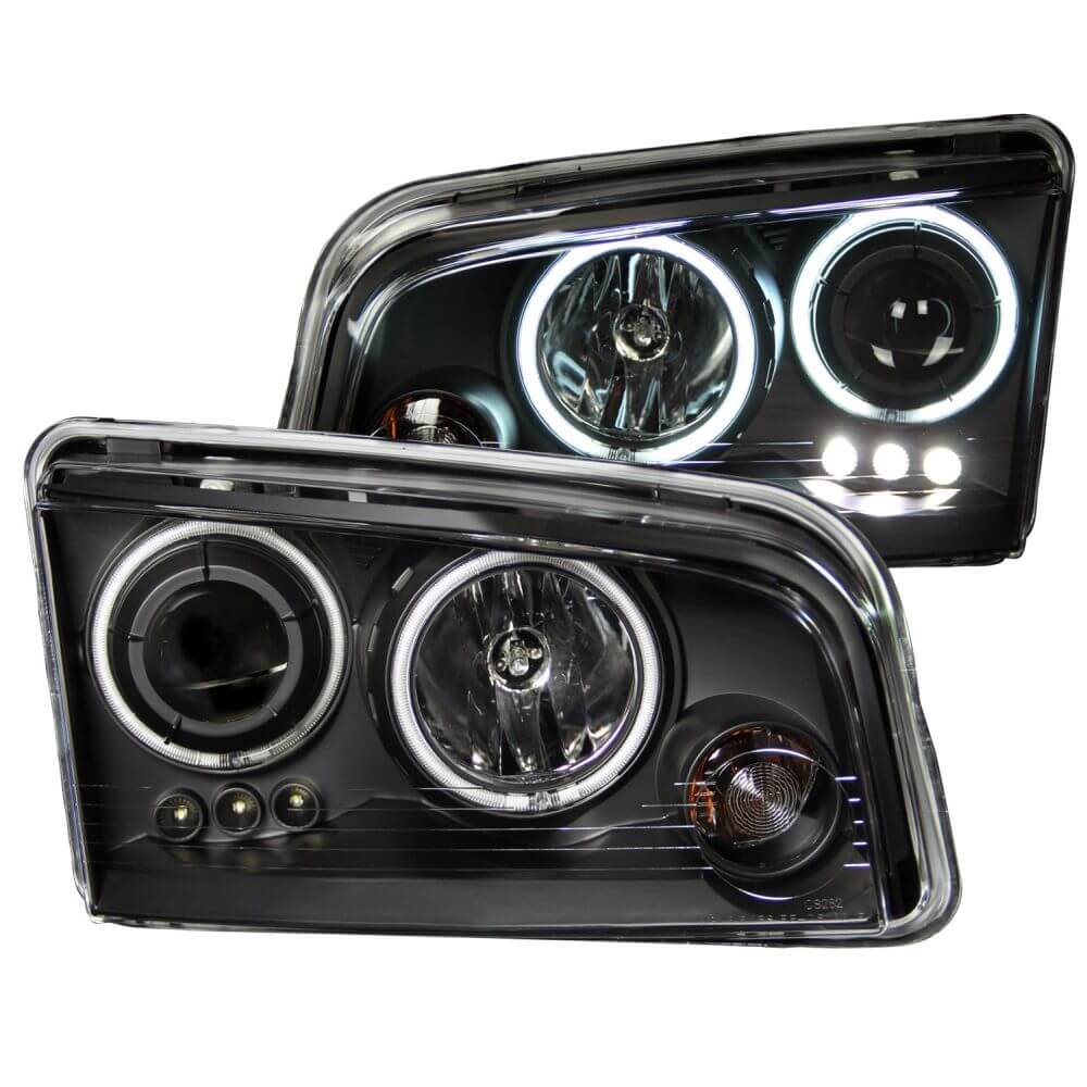 Anzo 121381 Headlights - Projector Halo - Black Clear