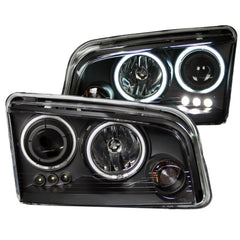 Anzo 121381 Headlights - Projector Halo - Black Clear