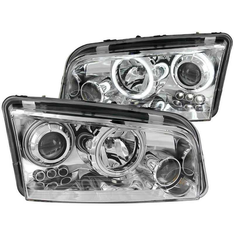 Anzo 121382 Headlights - Projector Halo - Chrome Clear