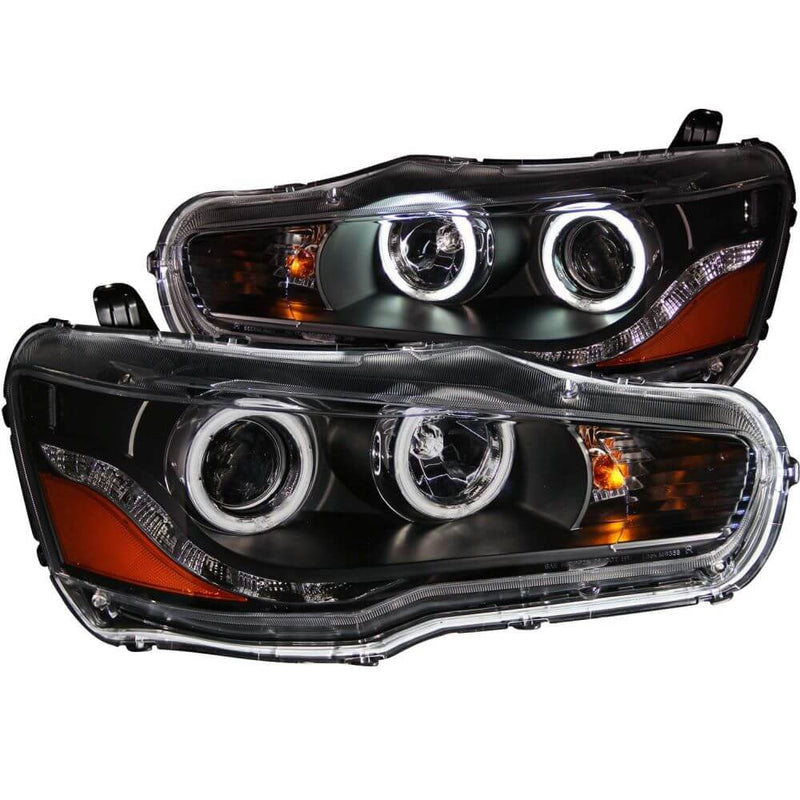 Anzo 121428 Headlights - Projector Halo - Black Clear CCFL