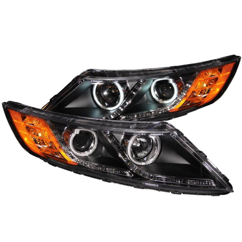 Anzo 121460 Headlights - Projector Halo - Black Clear CCFL