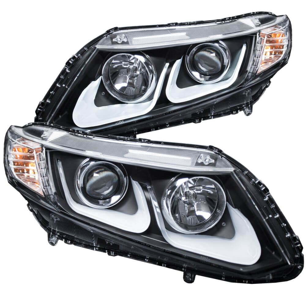Anzo 121479 Headlights - Projector - W/ U-Bar Black Clear
