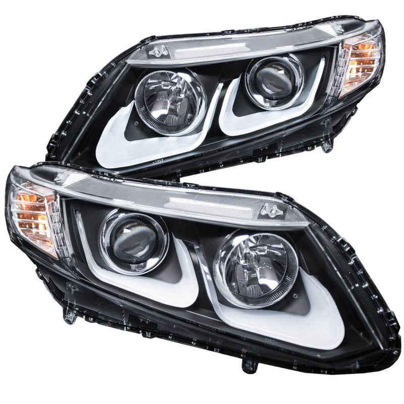 Anzo 121479 Headlights - Projector - W/ U-Bar Black Clear