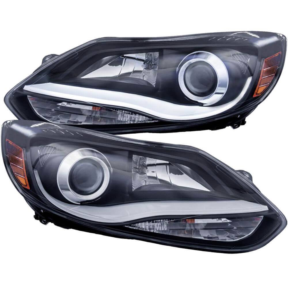 Anzo 121490 Headlights - Projector - W/ Plank Style Design Black Clear