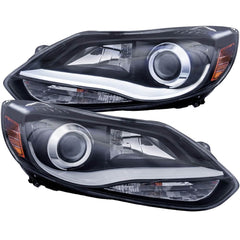 Anzo 121490 Headlights - Projector - W/ Plank Style Design Black Clear