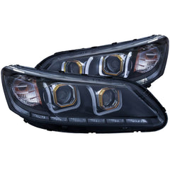 Anzo 121492 Headlights - Projector - W/ U-Bar Black Clear