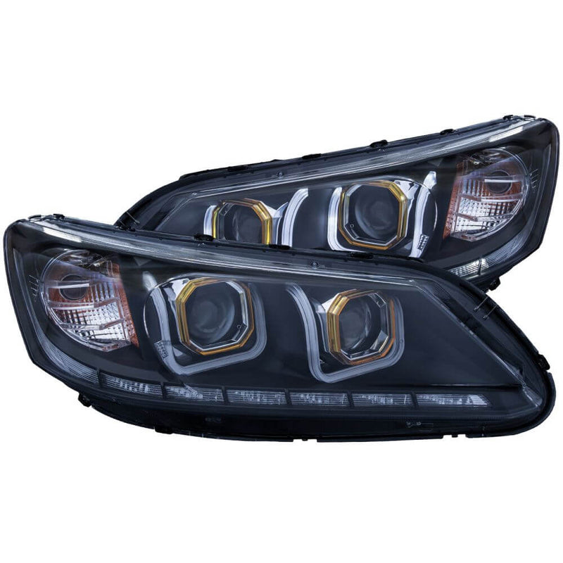 Anzo 121492 Headlights - Projector - W/ U-Bar Black Clear