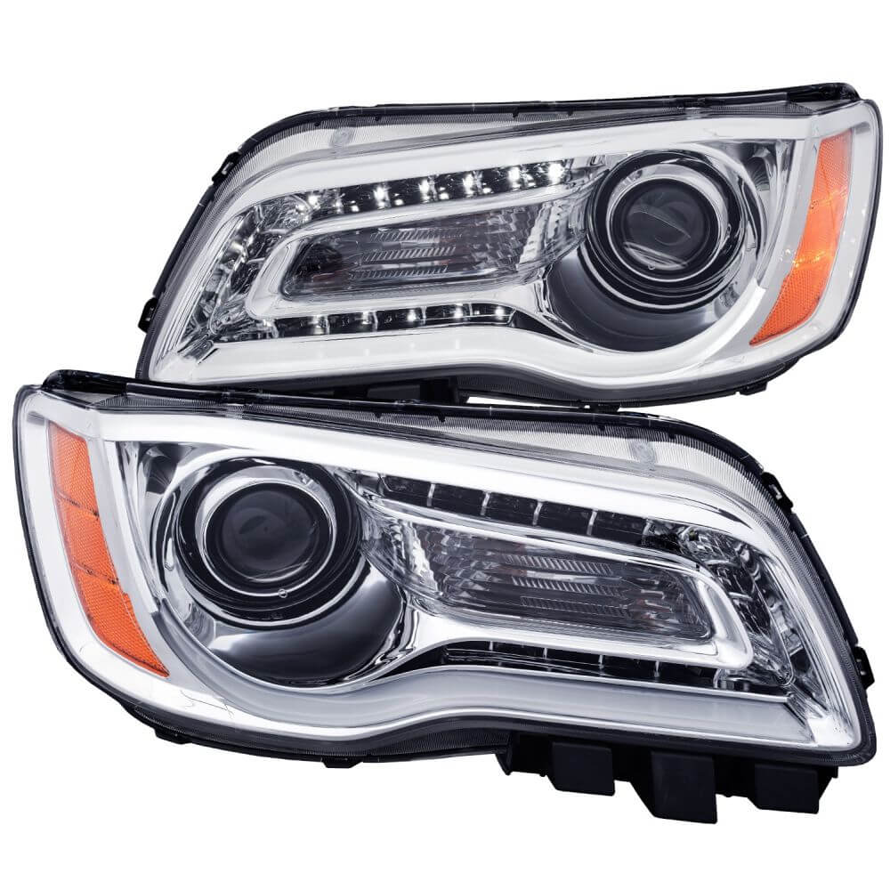 Anzo 121494 Headlights - Projector - W/ Plank Style Design Chrome Clear