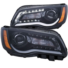 Anzo 121495 Headlights - Projector - W/ Plank Style Design Black Clear
