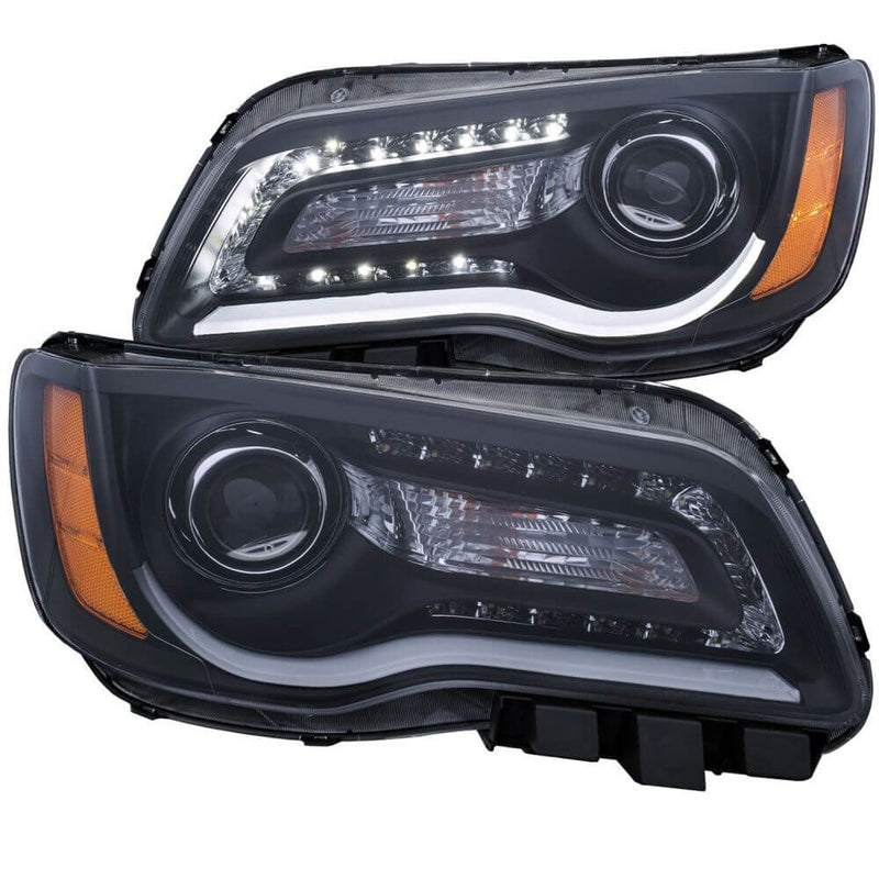 Anzo 121495 Headlights - Projector - W/ Plank Style Design Black Clear