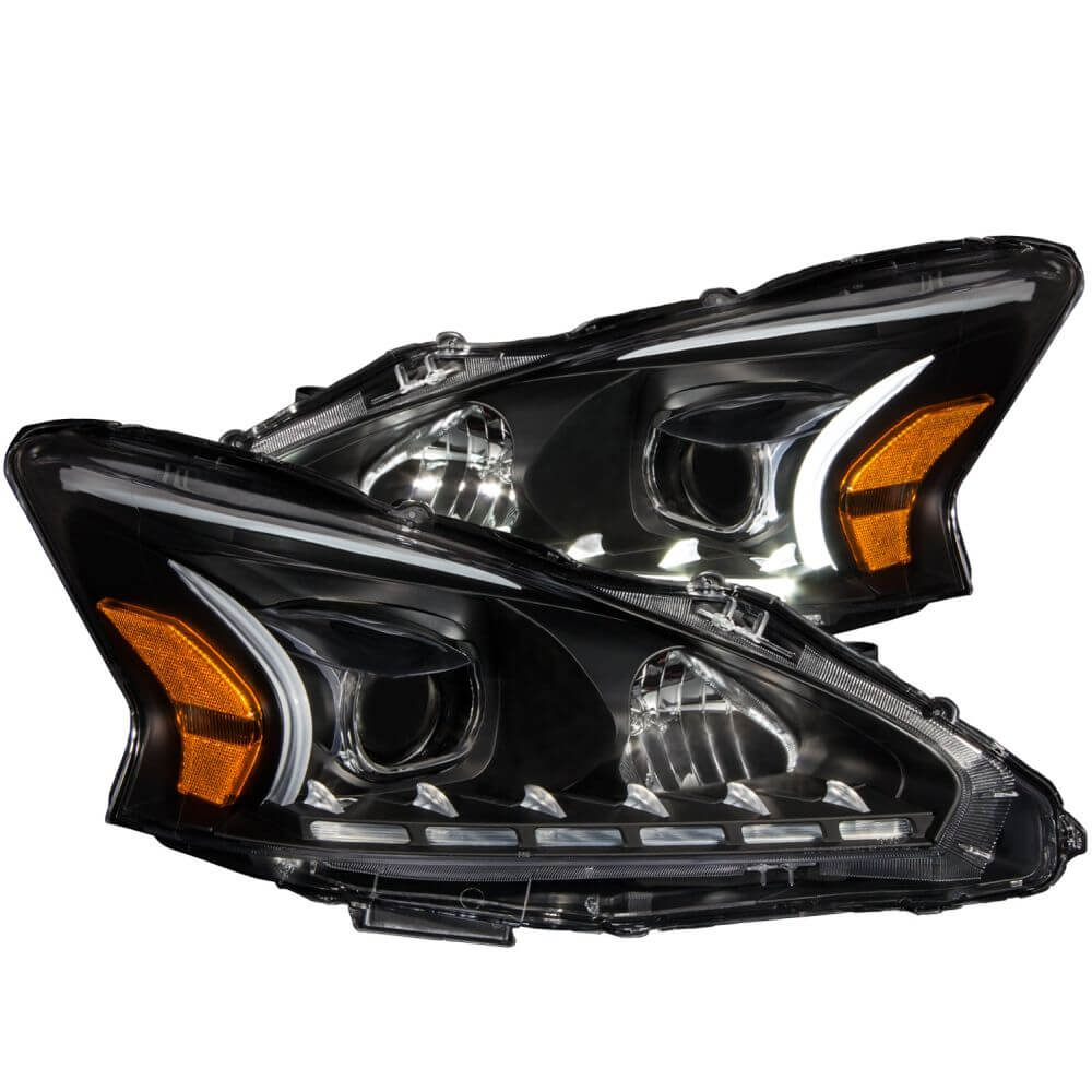 Anzo 121500 Headlights - Projector - W/ Plank Style Design Black Clear