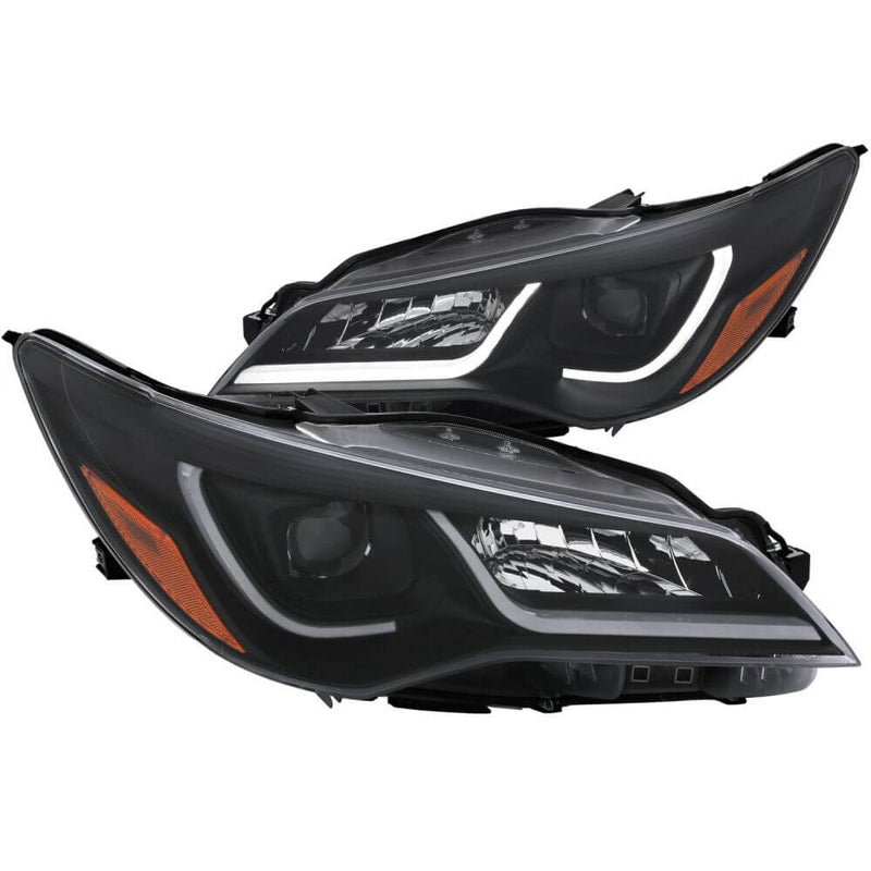 Anzo 121518 Projector Headlights - (w/ Plank Style Design) - (Black w/ Amber)