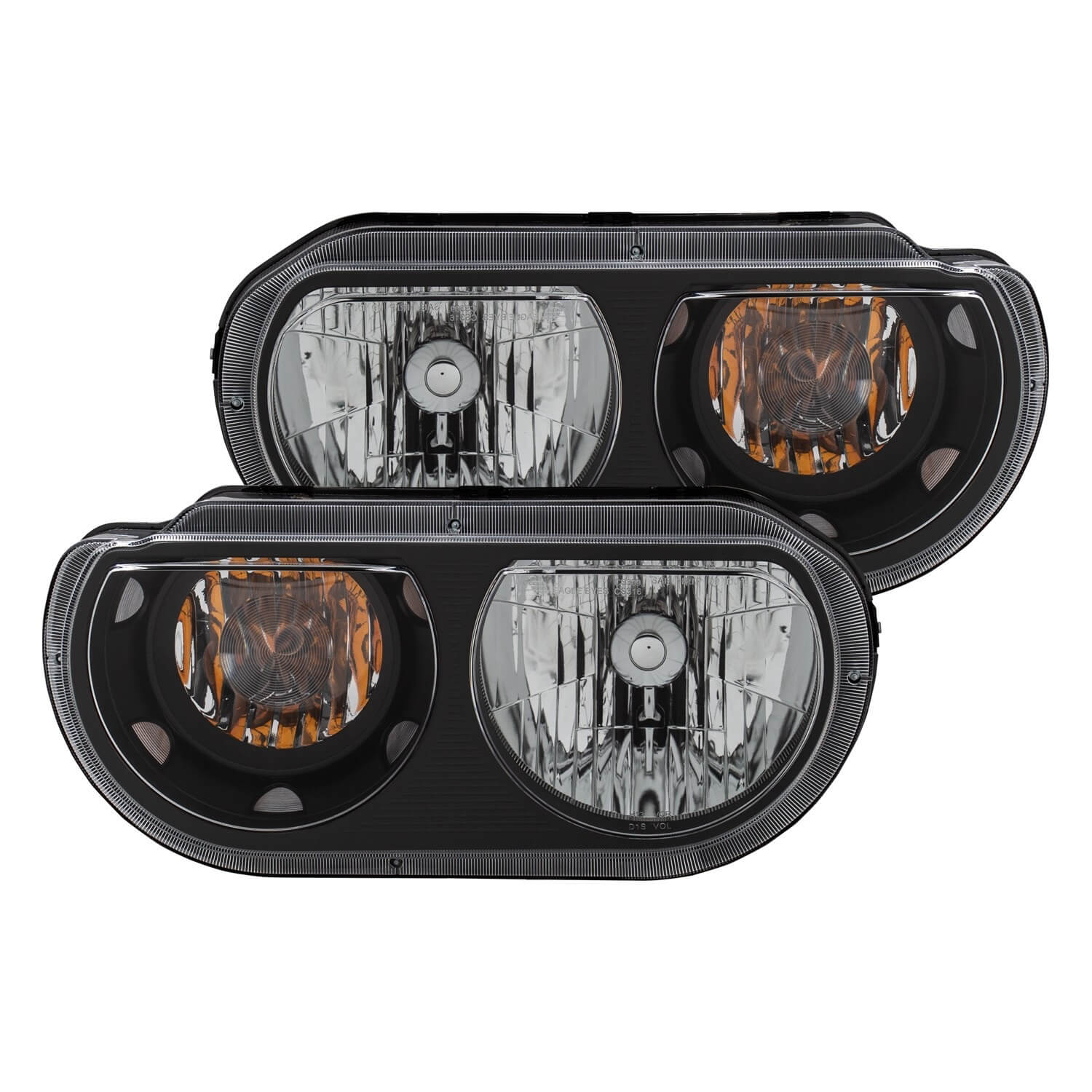 Anzo 121526 Black Crystal Headlight Set