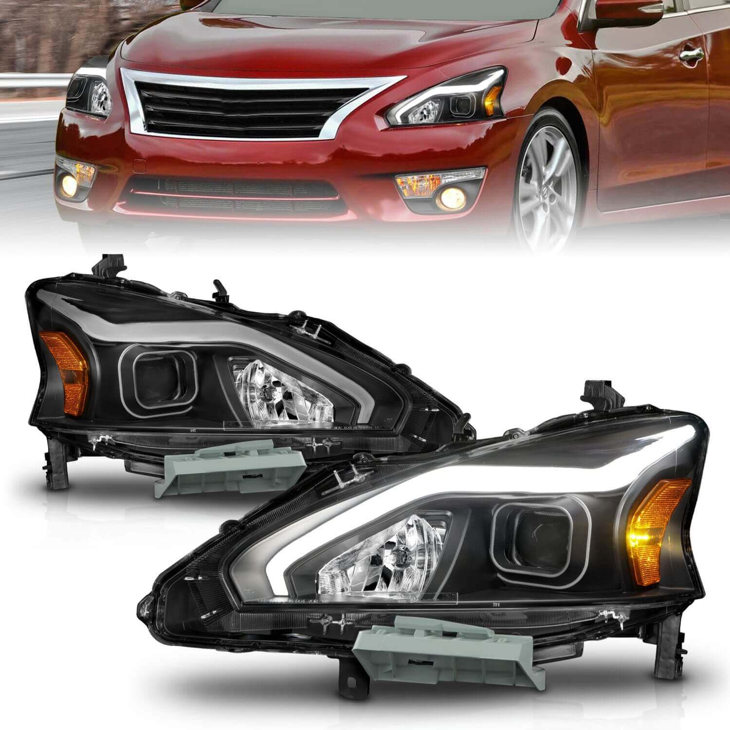 Anzo 121569 White-Amber LED Projector Headlight With Clear Lens