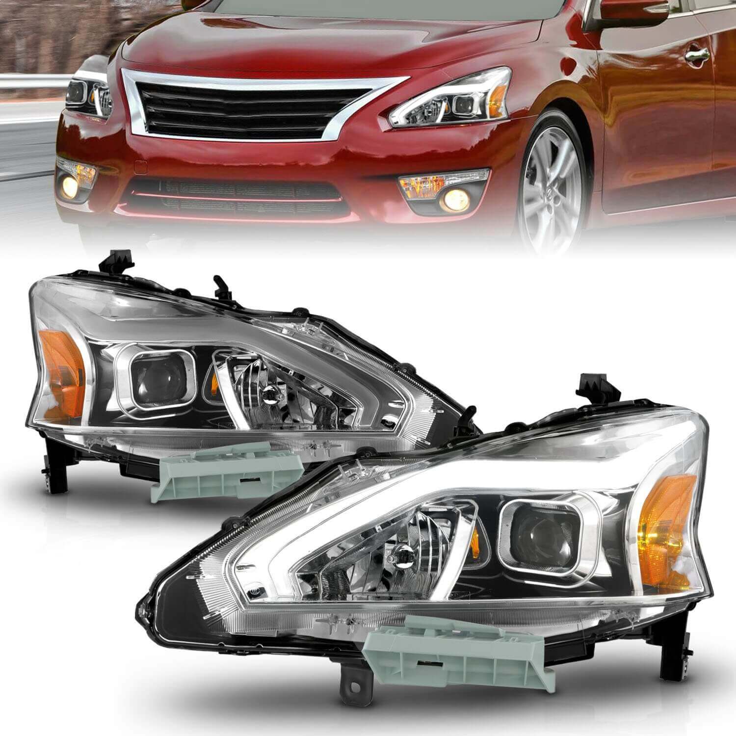 Anzo 121570 White-Amber LED Projector Headlight With Clear Lens